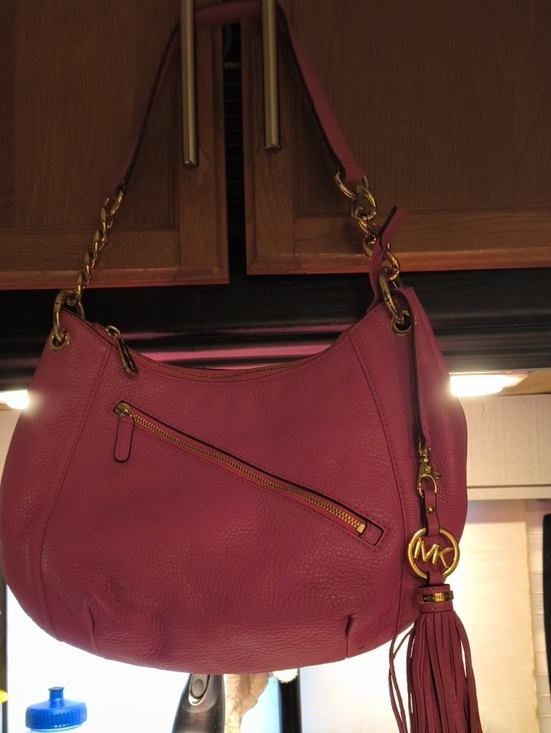 Michael Kors Handbags - Michael Kors Hot Pink Pebbled Leather Hobo with Tassel